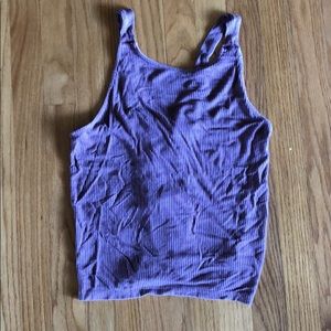 Ribbed crop tank with tie back